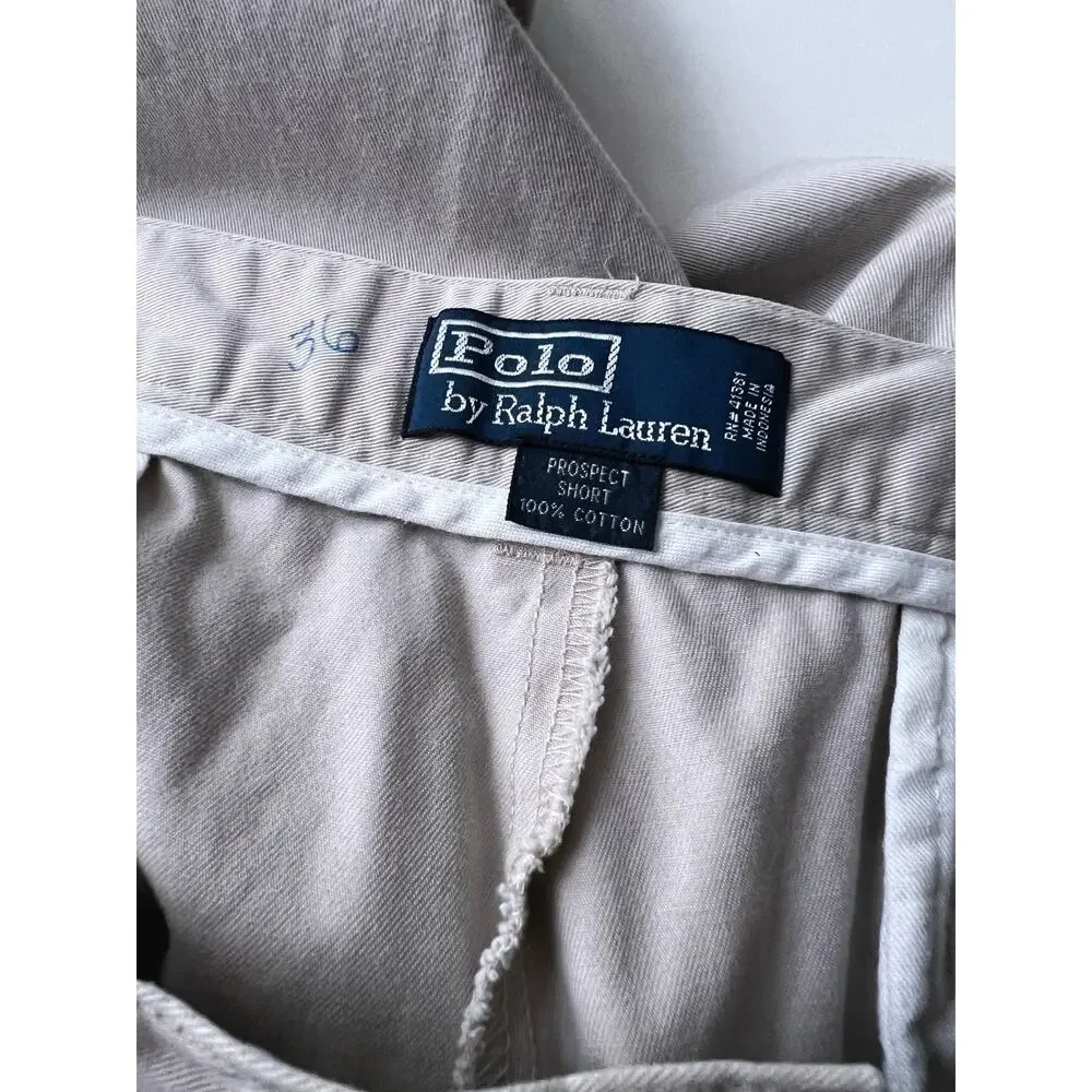 Polo Ralph Lauren Prospect Short Khaki Chino Flat Front Size 36 SG